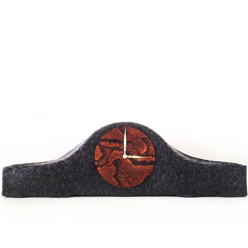 Woolfelt, snakeskin, found elements, 2018